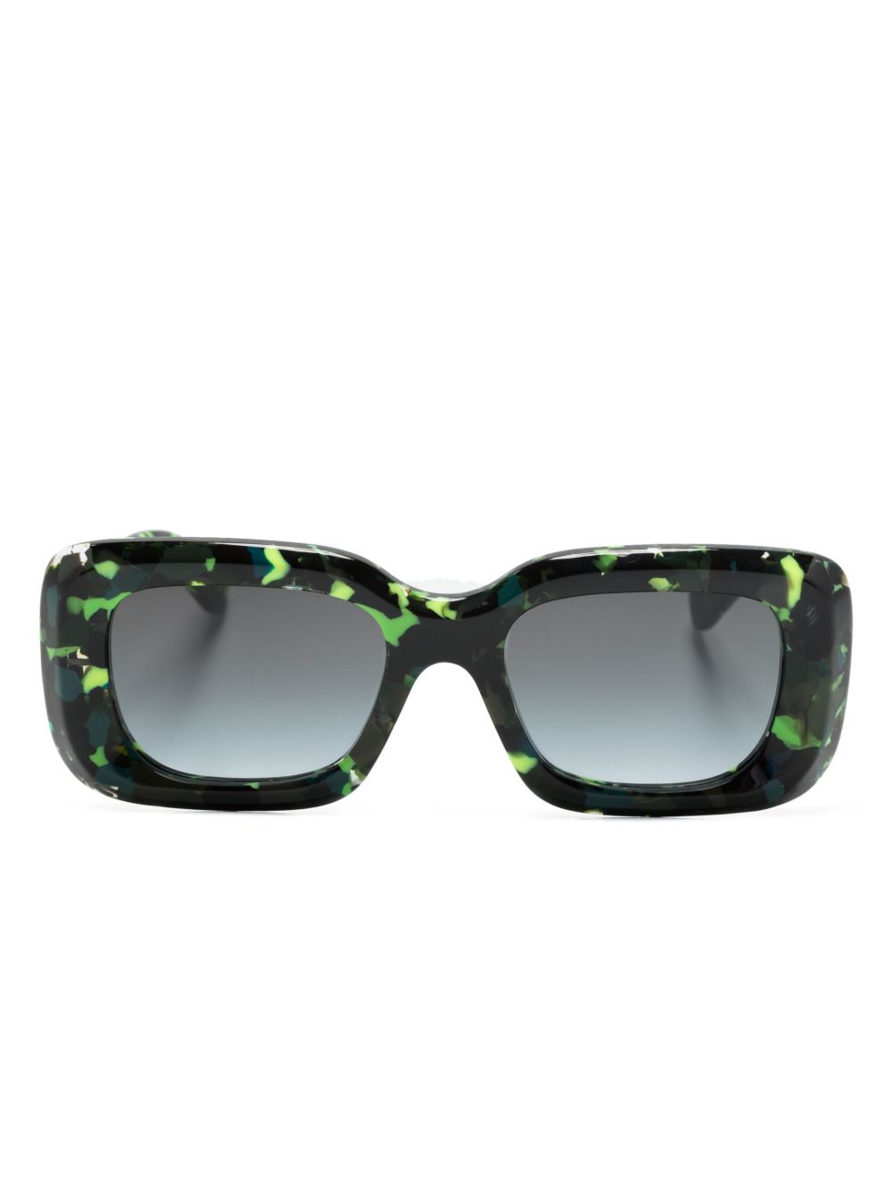 Chloé Eyewear Gayia 长方形框太阳眼镜 - 绿色