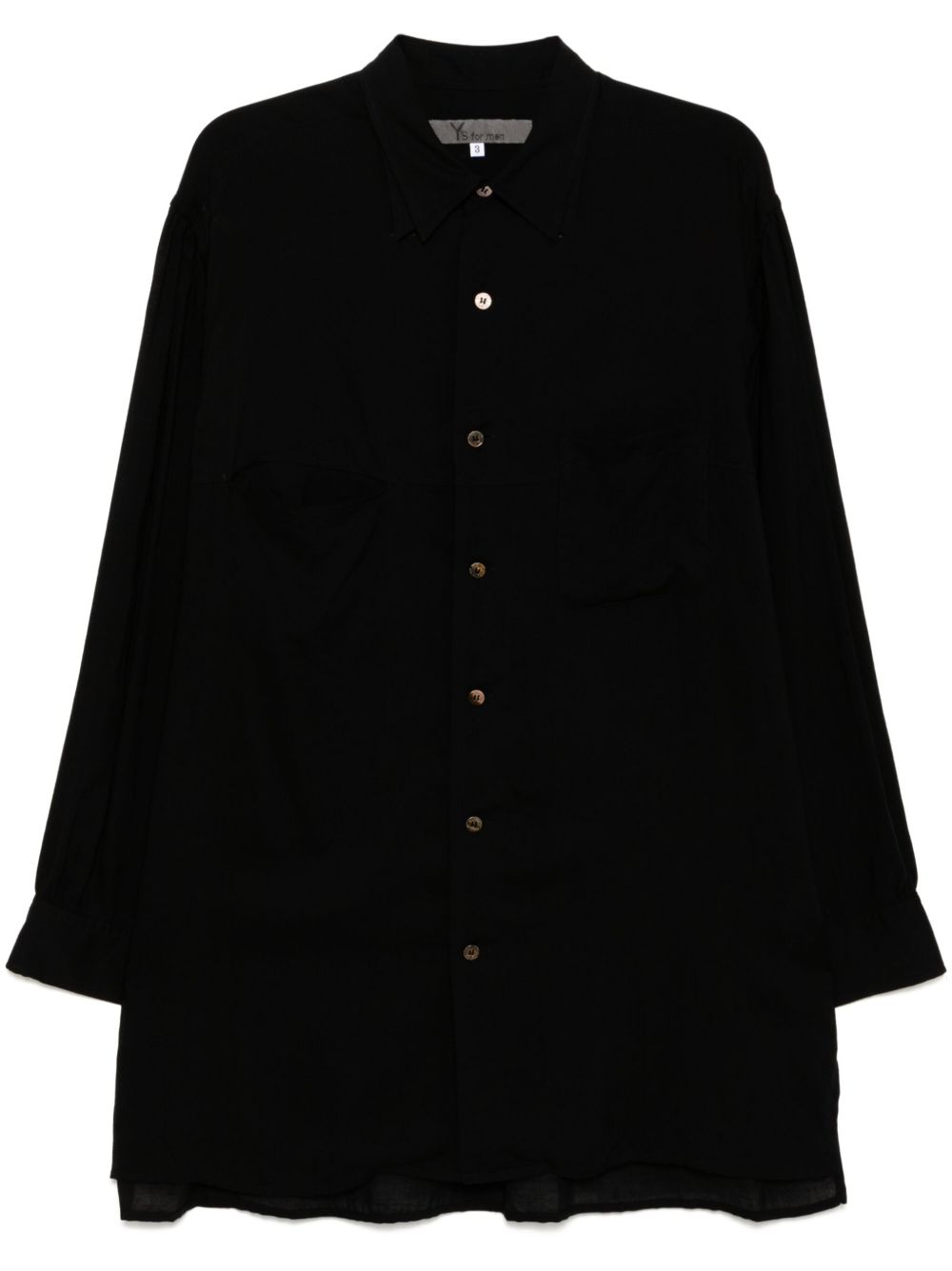 Yohji Yamamoto 双层衣领衬衫 - 黑色