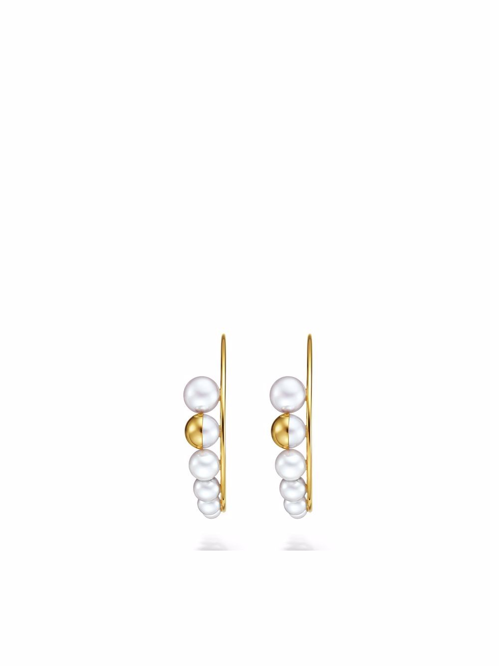 TASAKI 18K黄金 M/G TASAKI Shell 淡水珍珠耳环 - 金色