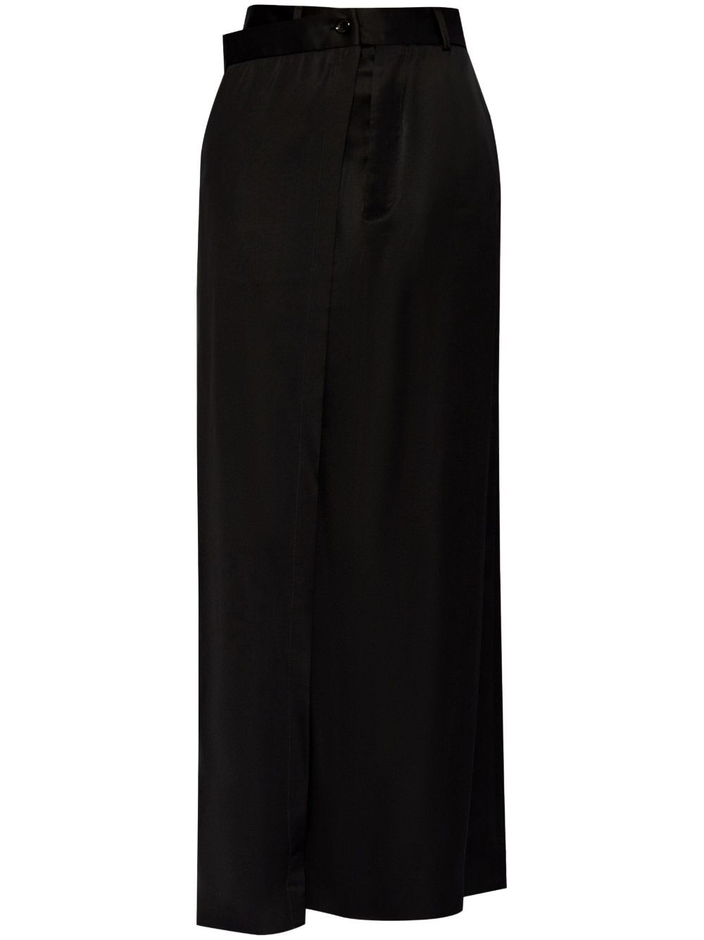 MM6 Maison Margiela 缎面超长半身裙 - 黑色