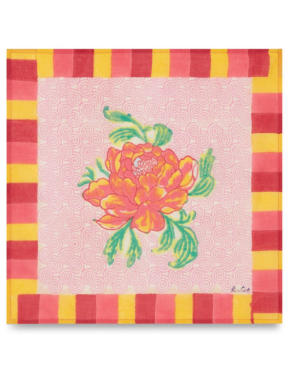 Lisa Corti Camelia Magenta 花卉印花餐巾（四件装） - 粉色