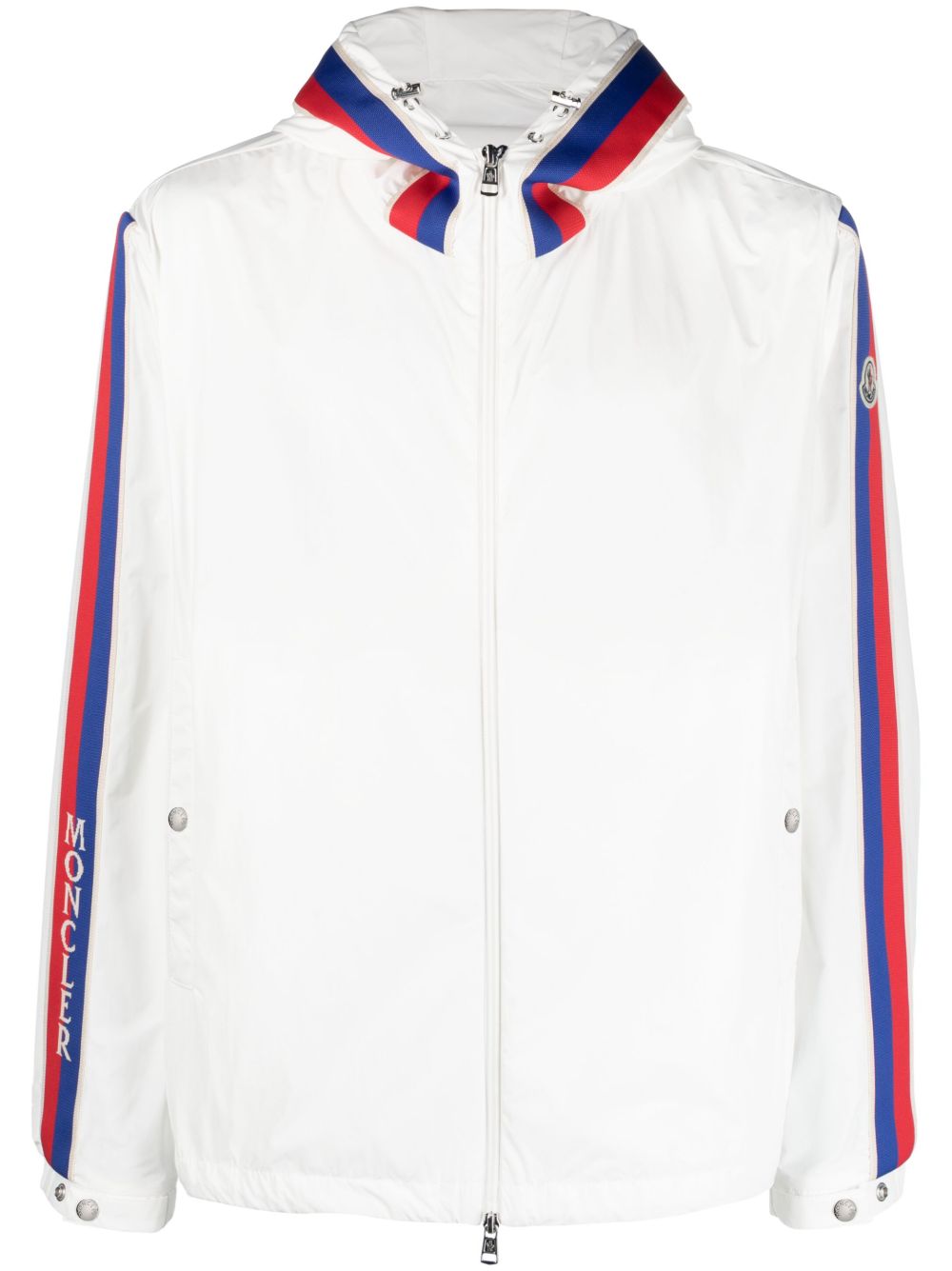 Moncler logo饰带细节夹克 - 白色