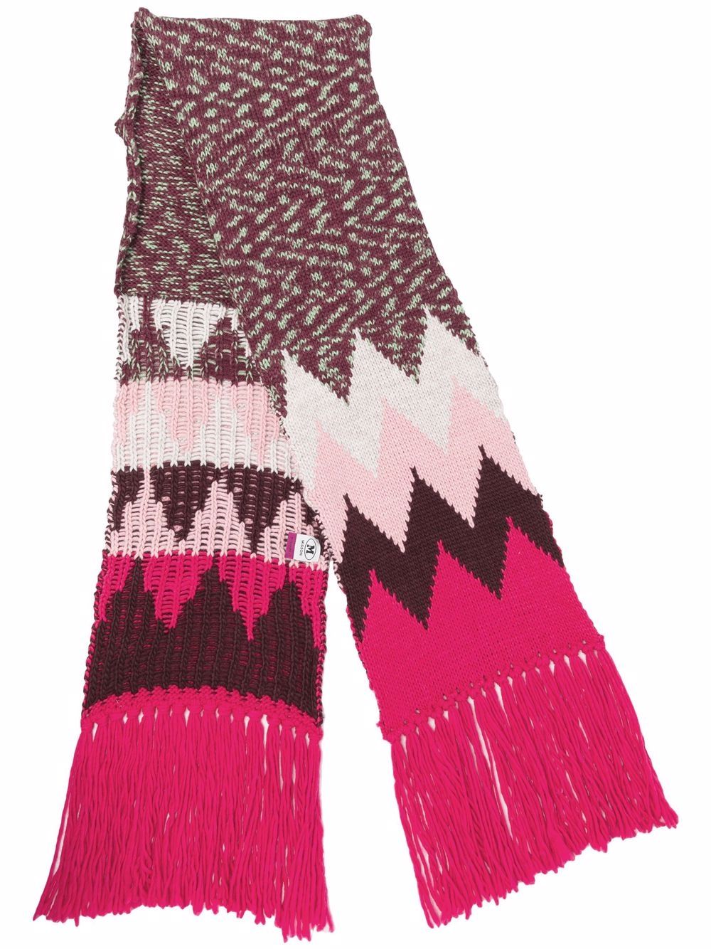 Missoni 人字纹图案针织围巾 - 粉色