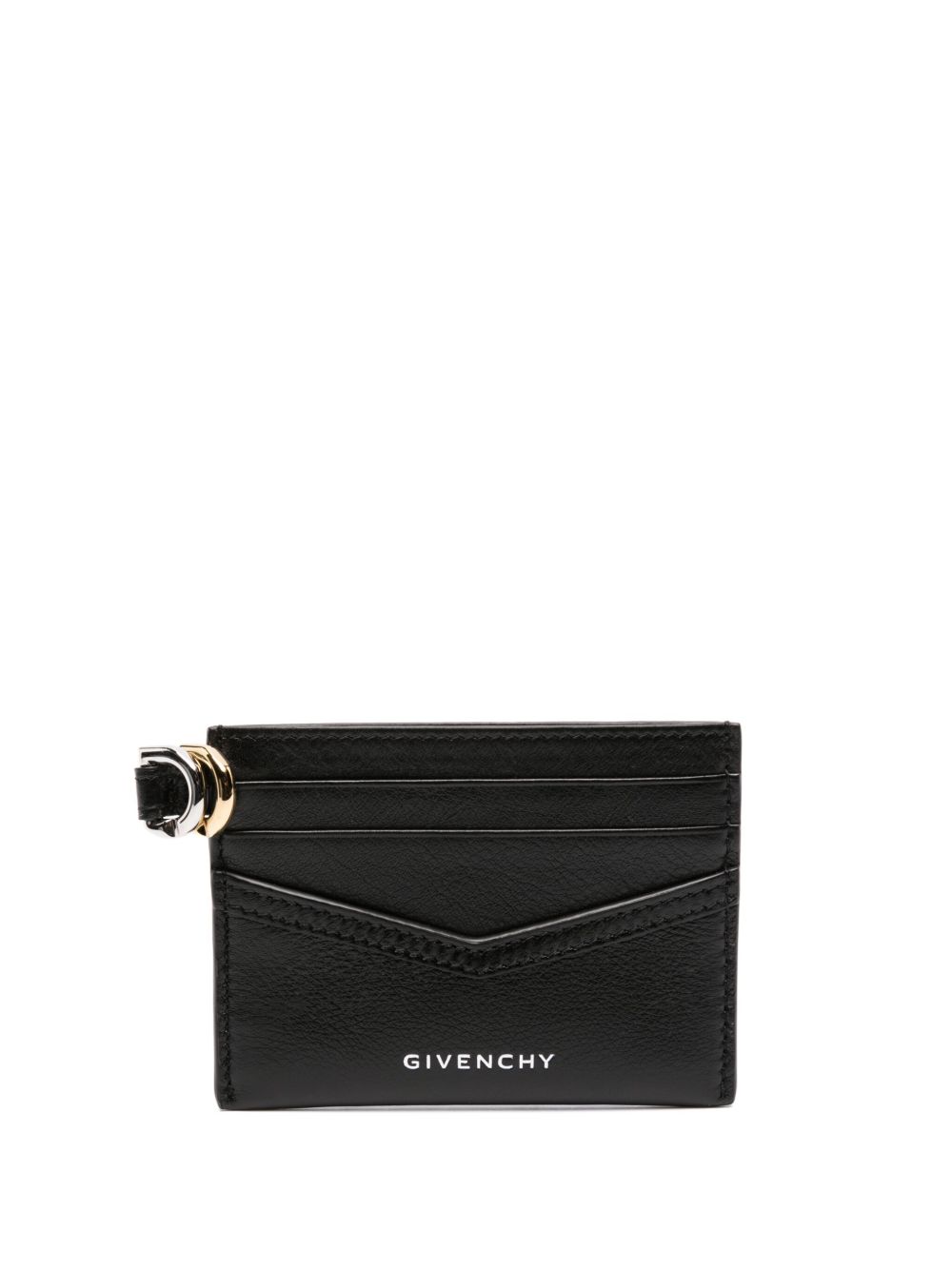 Givenchy Voyou logo凹面压花皮质卡夹 - 黑色