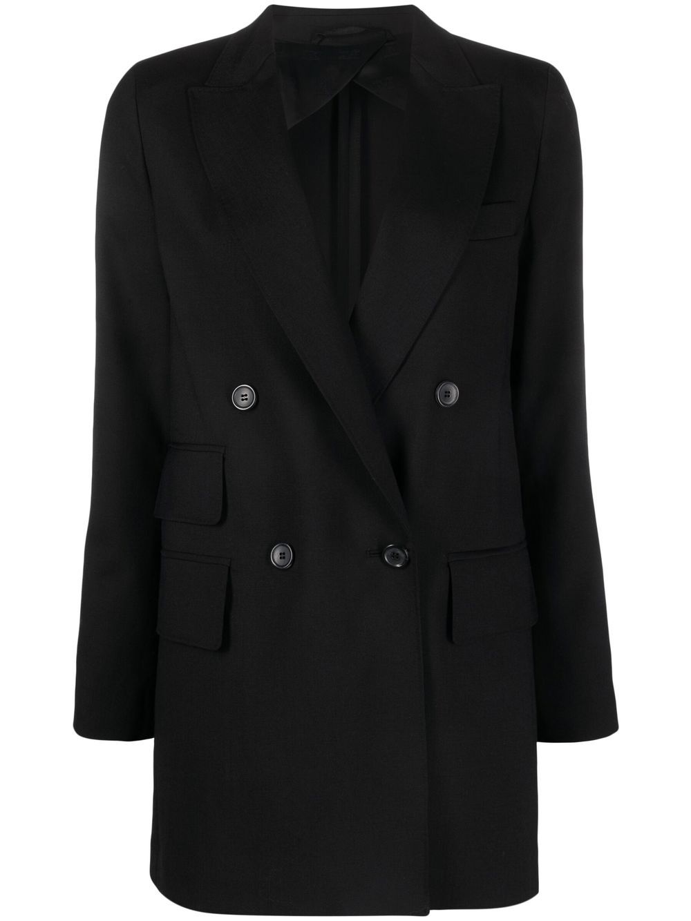 Max Mara 羊毛双排扣西装夹克 - 黑色