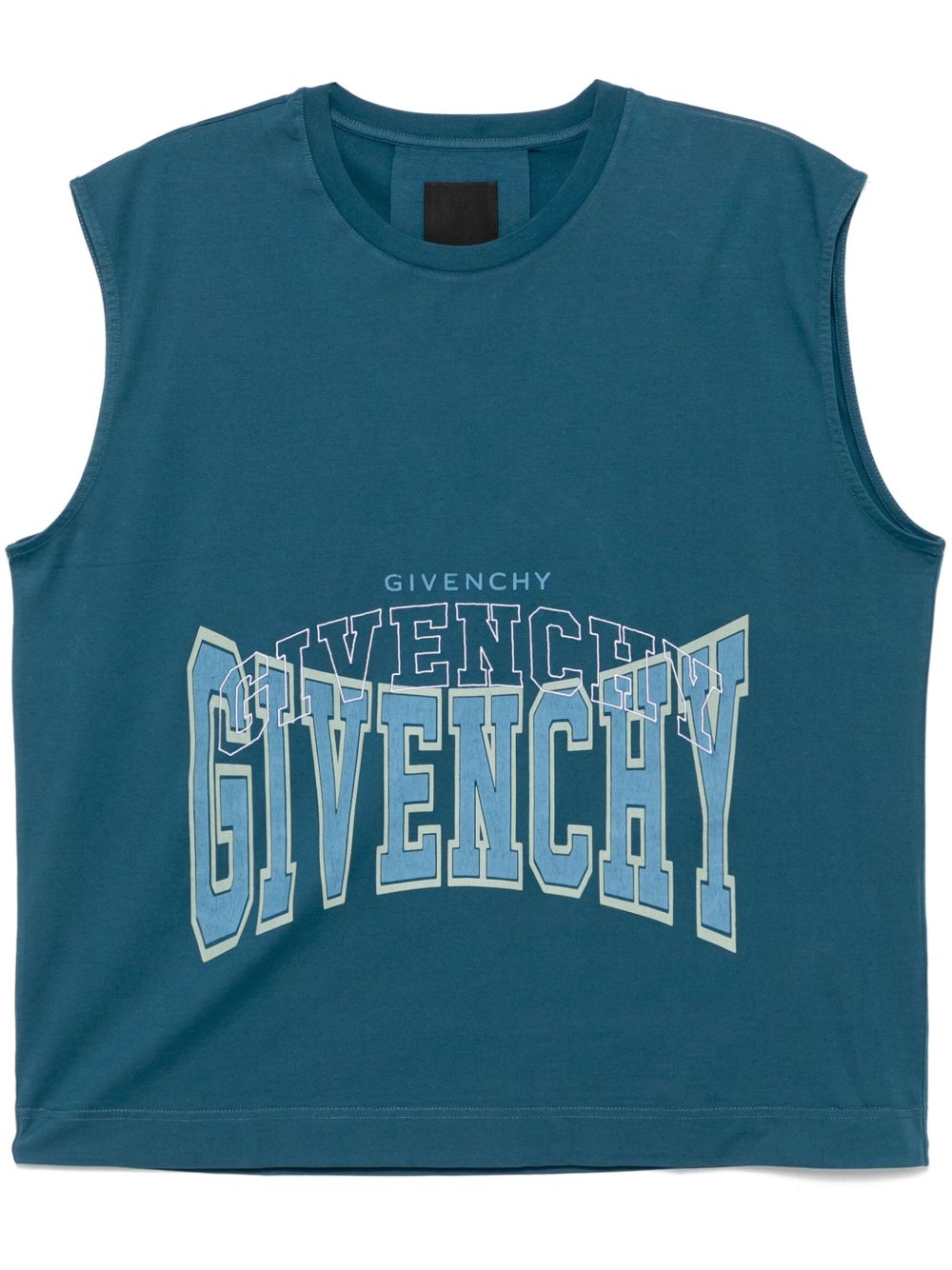 Givenchy logo印花马甲 - 蓝色