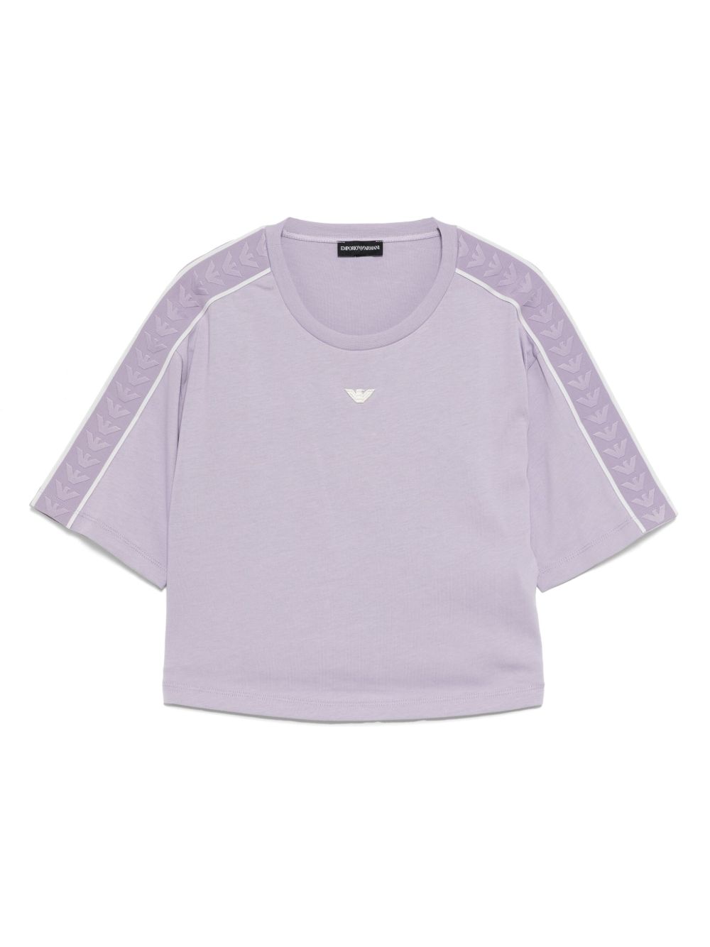 Emporio Armani Kids logo刺绣T恤 - 紫色