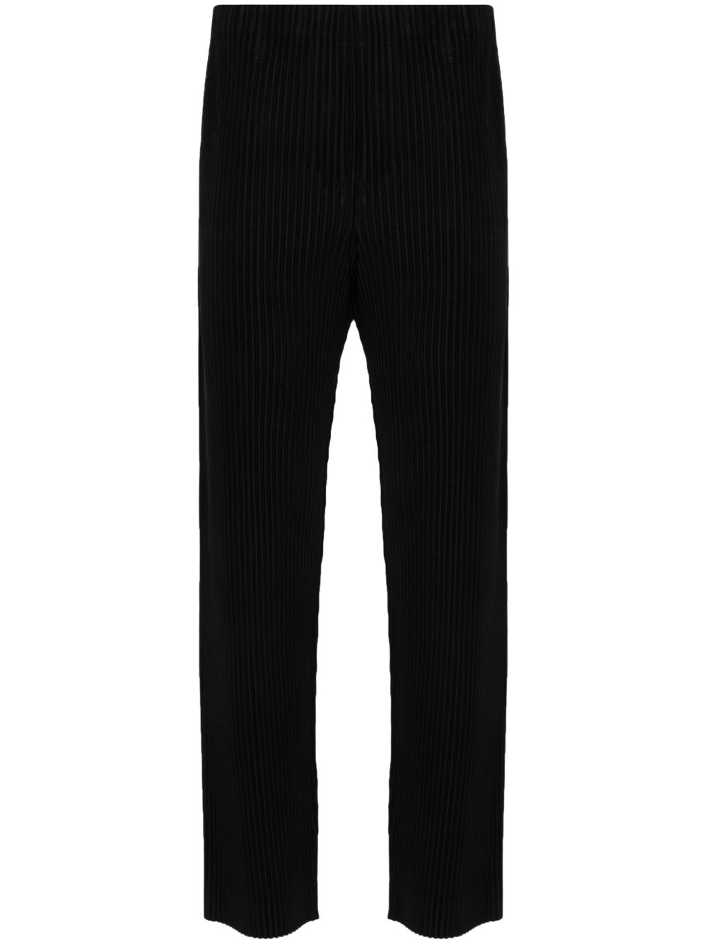 Homme Plissé Issey Miyake Basic 修身长裤 - 黑色