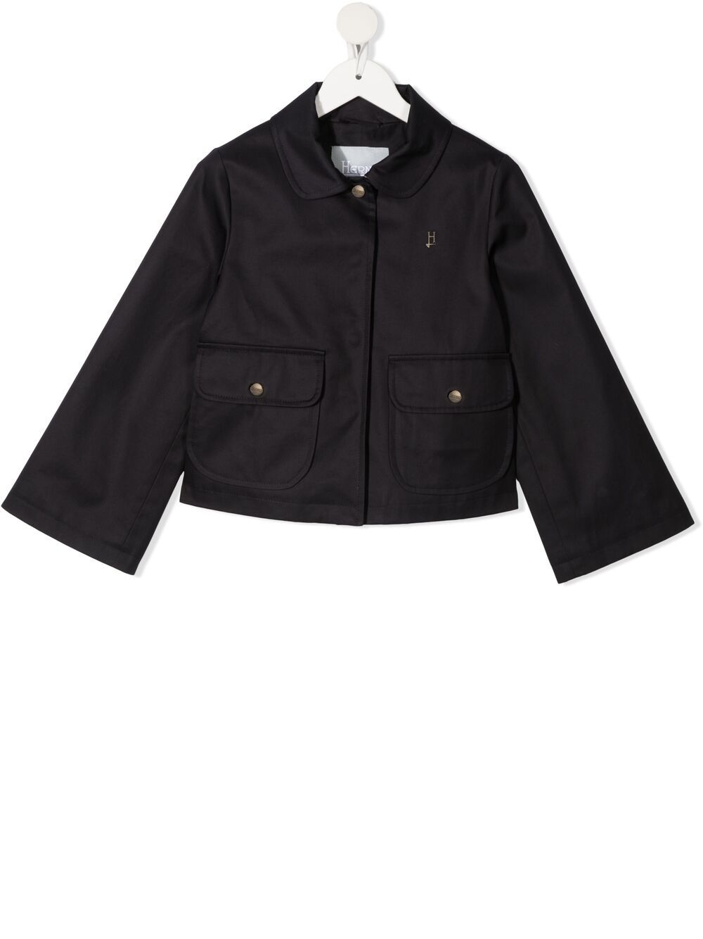 Herno Kids logo标牌长袖夹克 - 蓝色