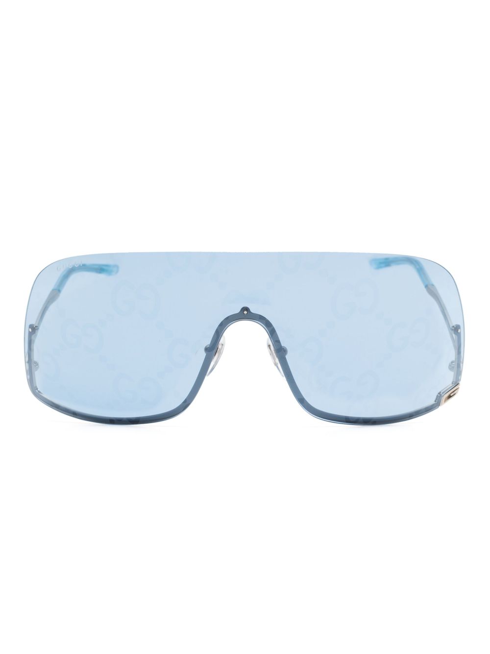 Gucci Eyewear 超大复古框太阳眼镜 - 蓝色