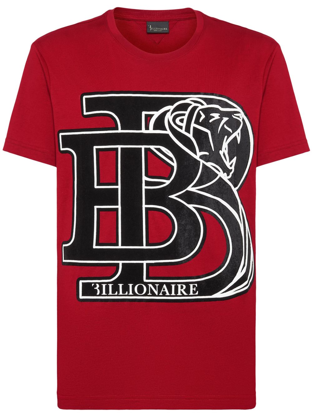 Billionaire logo贴花棉T恤 - 红色
