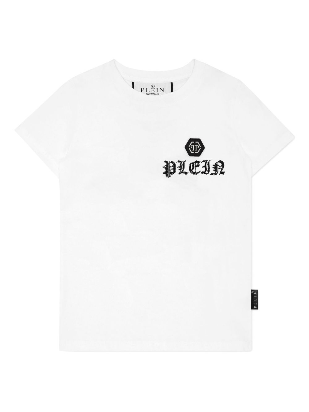 Philipp Plein Junior 晶饰棉T恤 - 白色