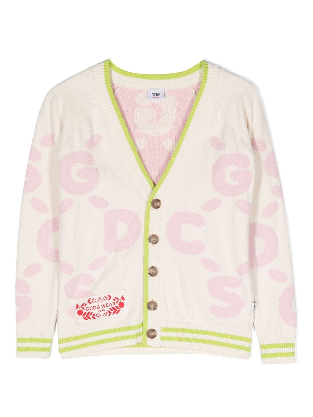 Gcds Kids 凹面压花logo印花开衫 - 中性色