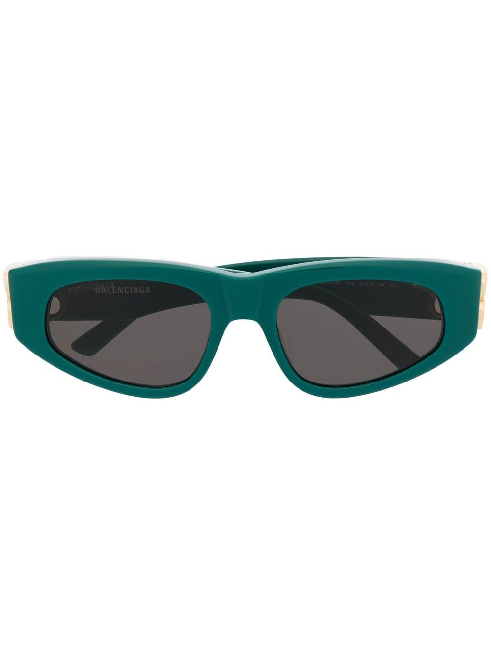Balenciaga Eyewear logo标牌猫眼框太阳眼镜 - 绿色