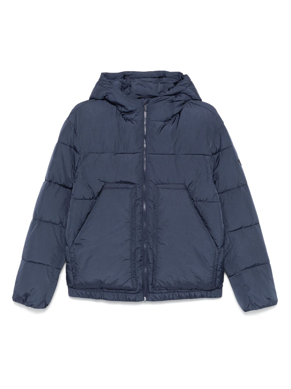 Emporio Armani Kids 绗缝蓬松夹克 - 蓝色