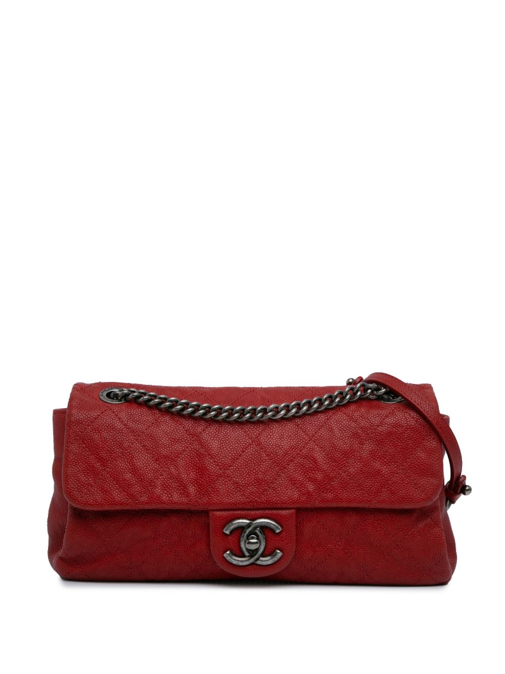 CHANEL Pre-Owned Medium Quilted Caviar Easy Flap 单肩包（2011年典藏款） - 红色