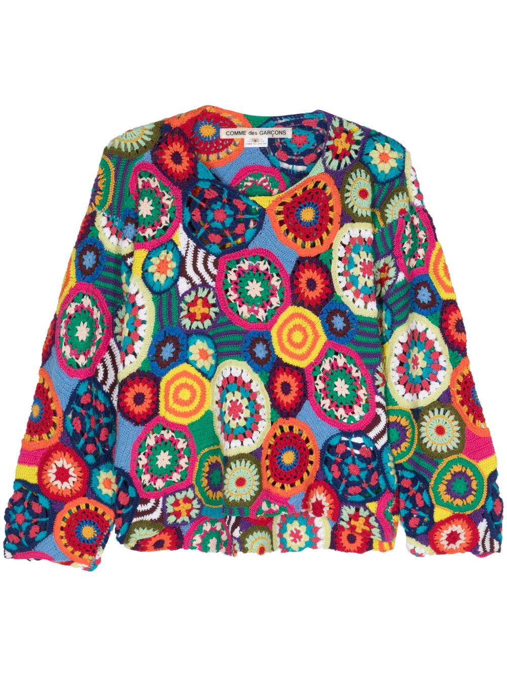 Comme Des Garçons 花卉钩编针织毛衣 - 粉色
