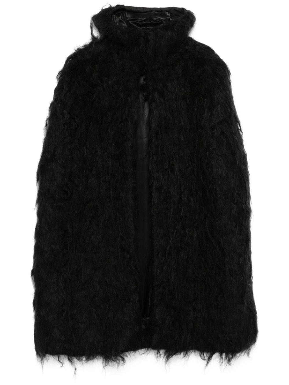 Rick Owens 人造皮草斗篷 - 黑色