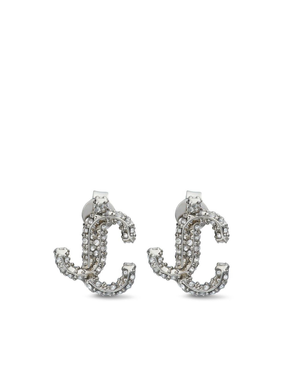 Jimmy Choo JC 晶饰耳钉 - 银色
