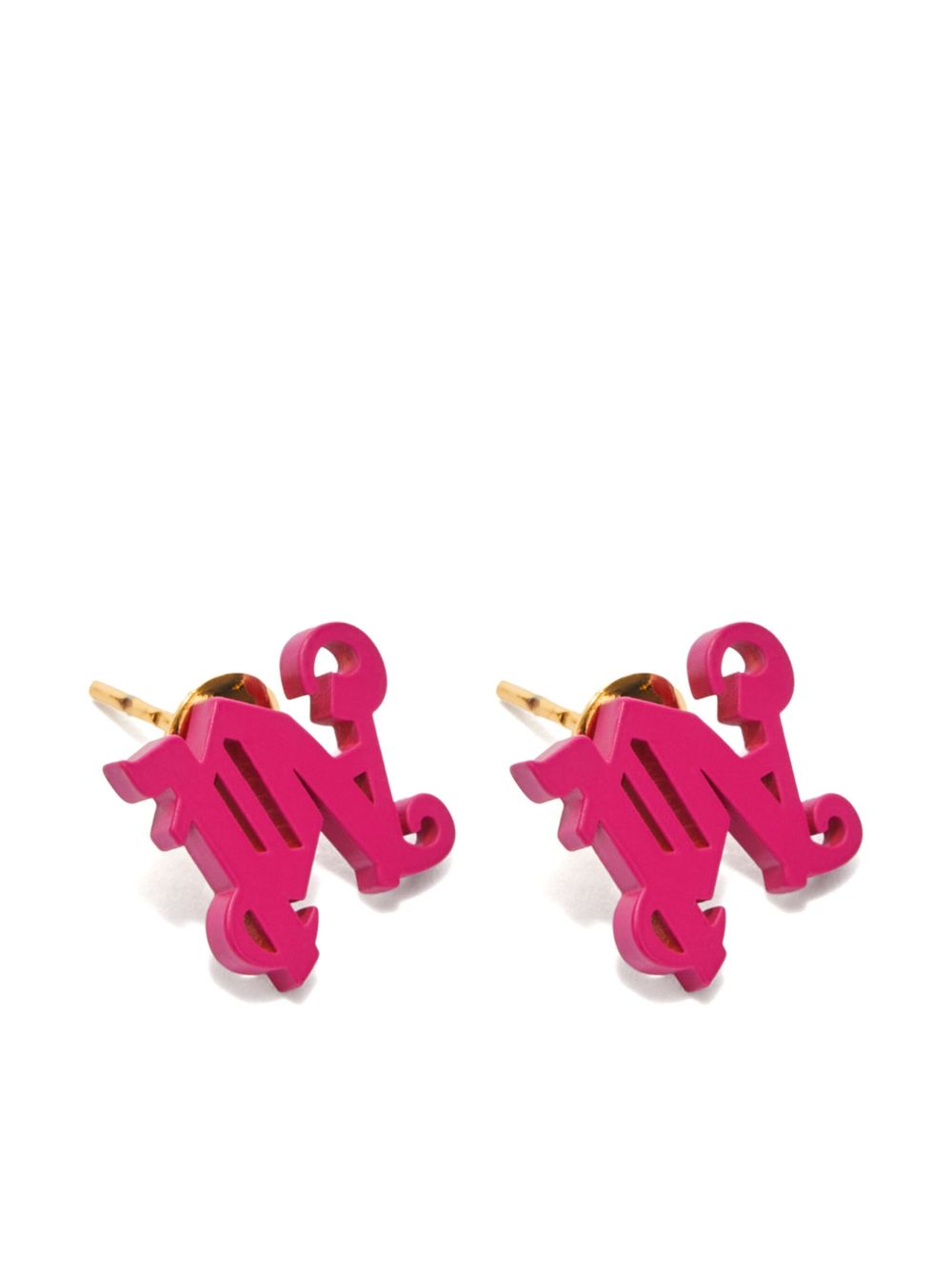 Palm Angels Monogram 钉扣式耳环 - 粉色