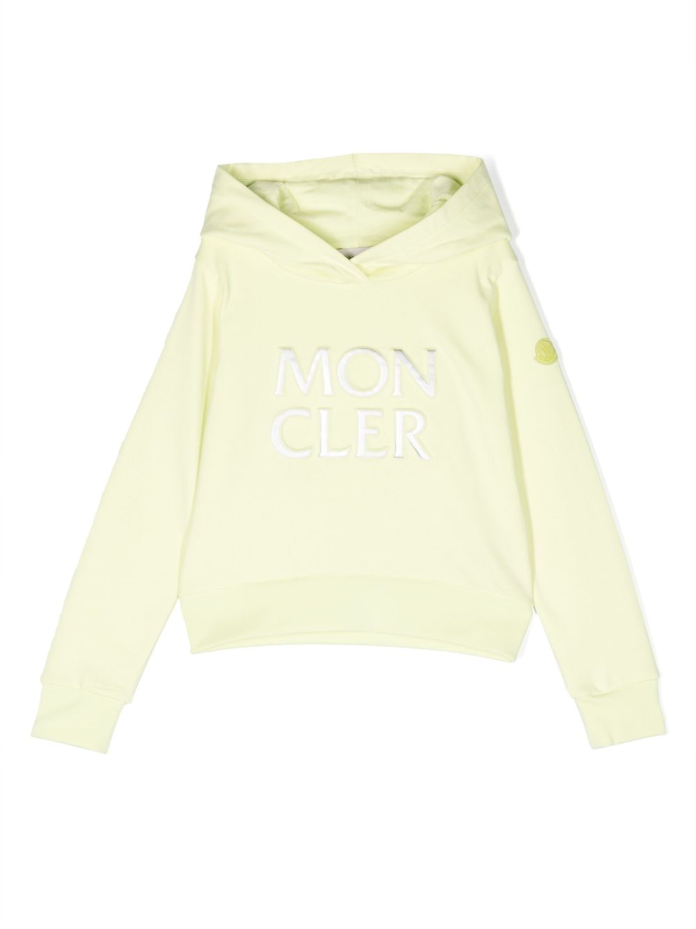Moncler Enfant logo刺绣棉连帽衫 - 绿色