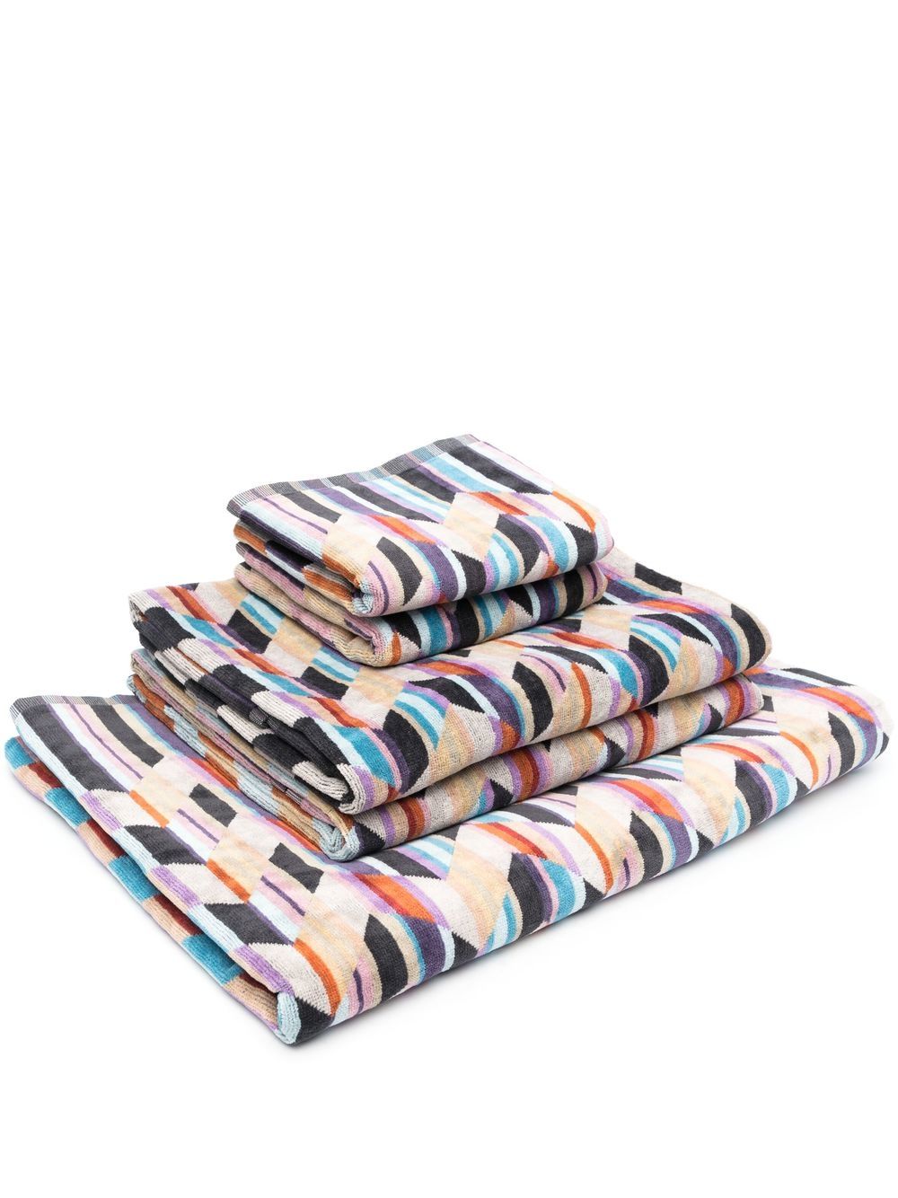 Missoni Home Brody 几何图案印花毛巾（五件装） - 中性色