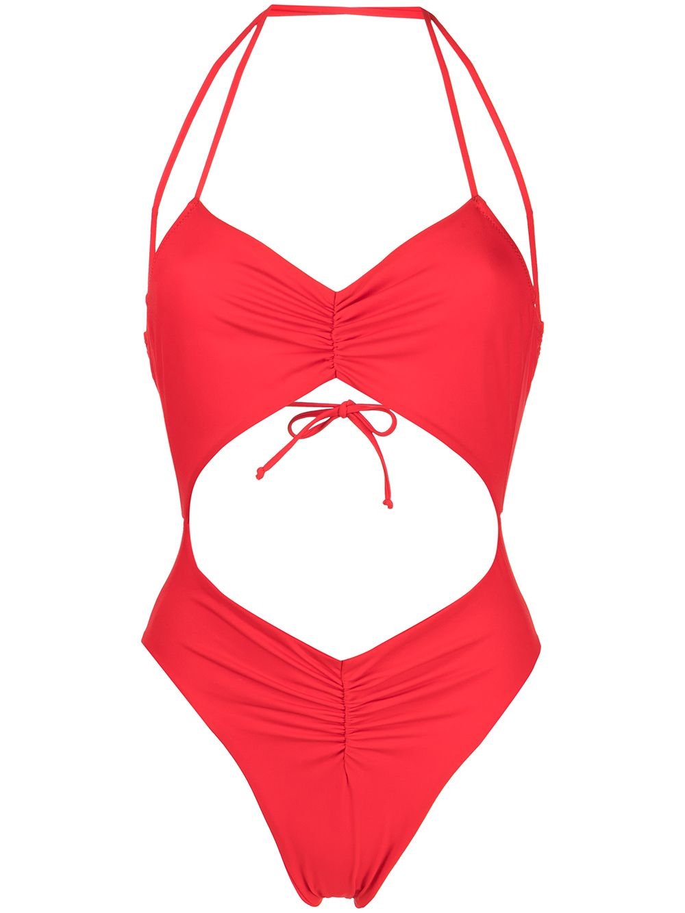 Sian Swimwear Carlotta 镂空连体泳衣 - 红色