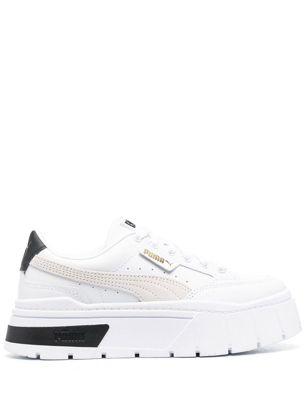 PUMA 厚底系带运动鞋 - 白色