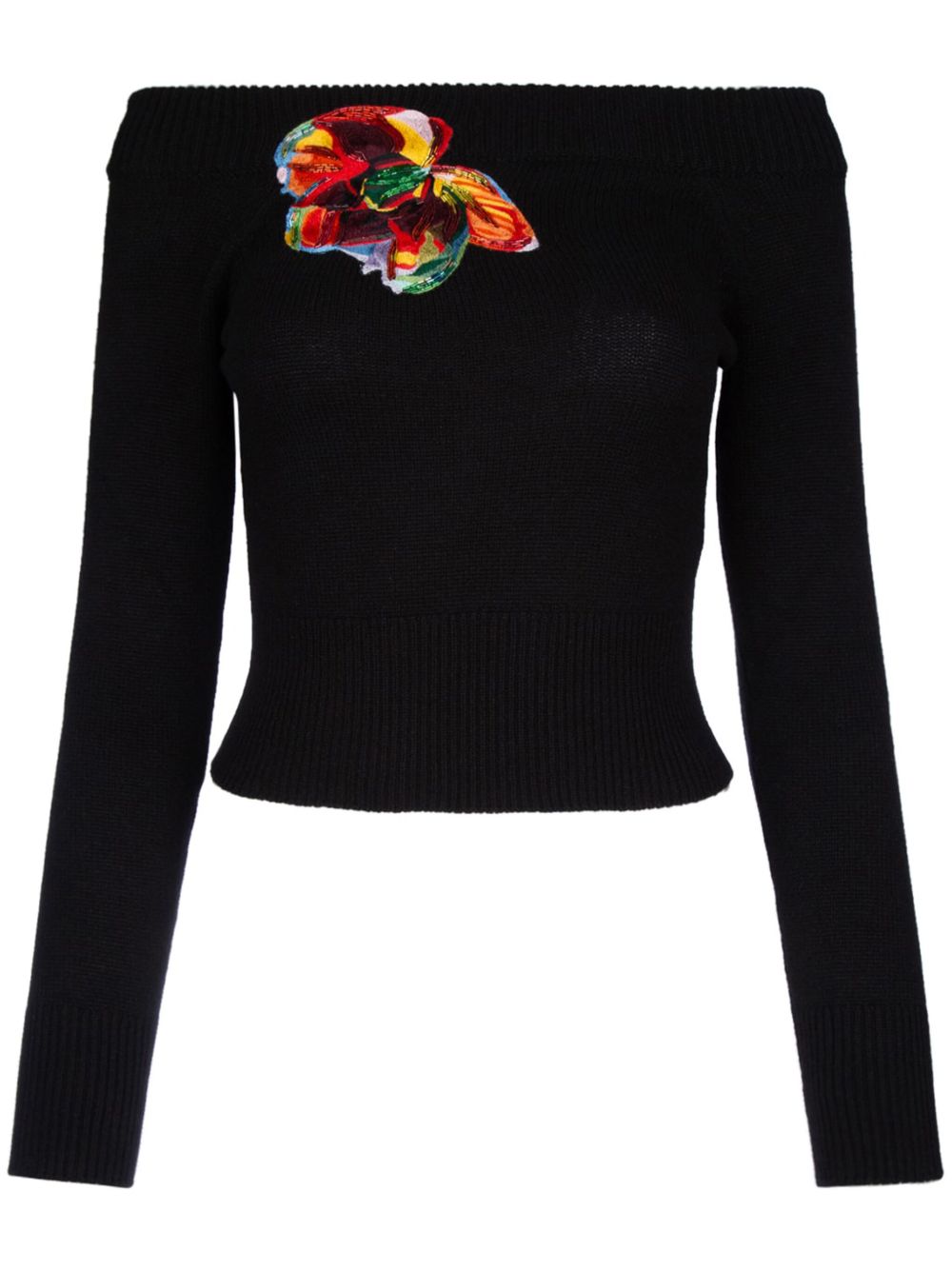 Alexander McQueen 露肩毛衣 - 黑色