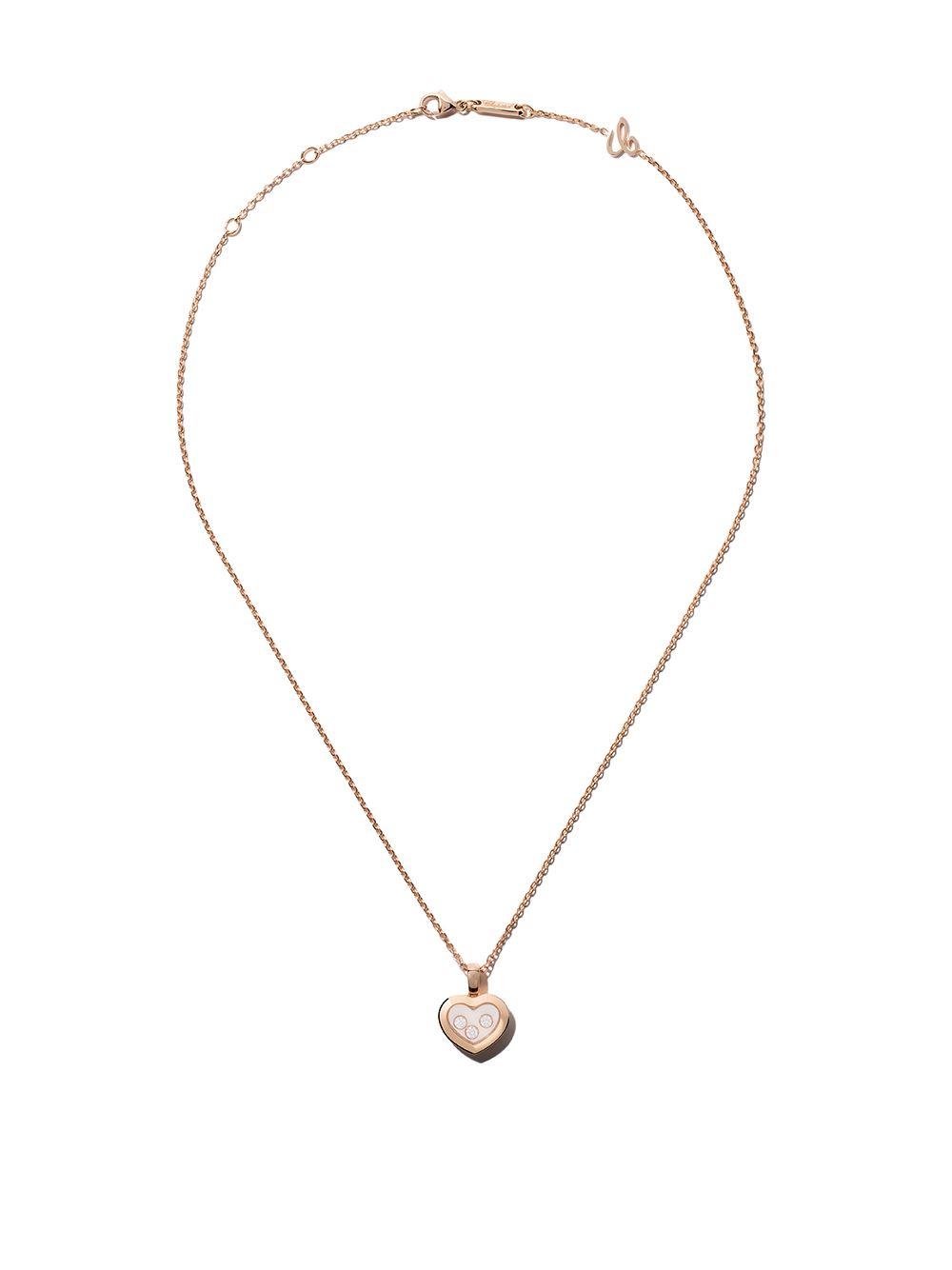 Chopard 18k玫瑰金Happy Diamonds Icons吊坠项链 - 粉色