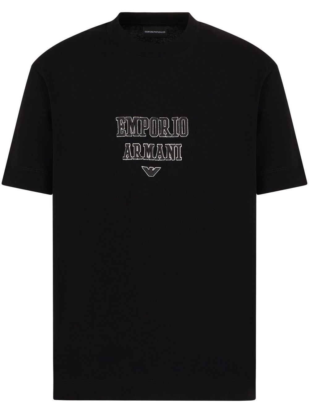 Emporio Armani logo贴花T恤 - 黑色