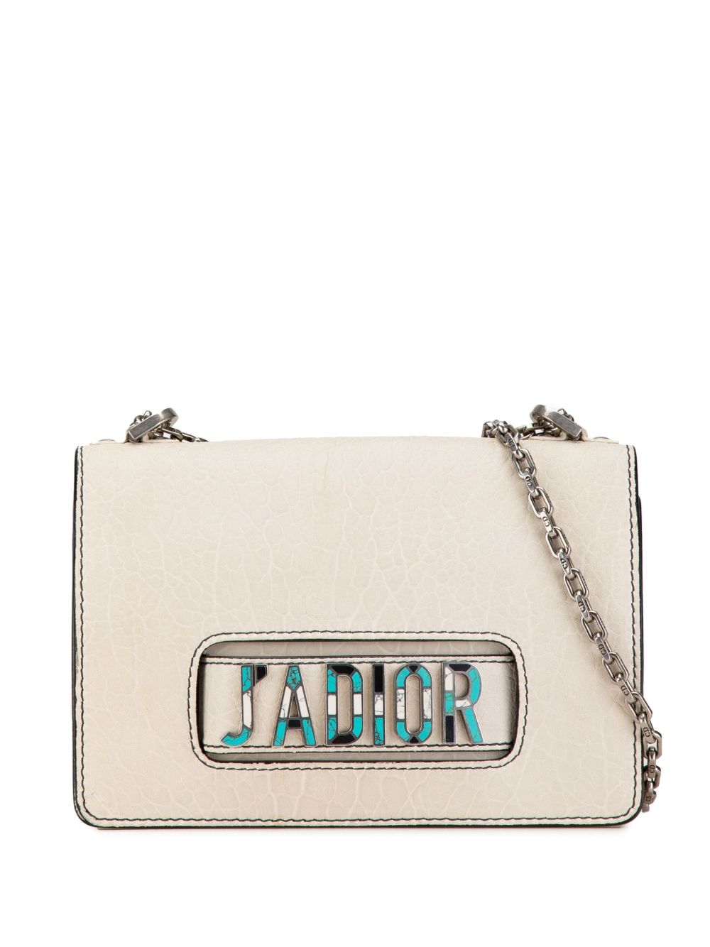 Christian Dior Pre-Owned Mosaic J'Adior Flap with Chain 小牛皮单肩包（2017年典藏款） - 白色