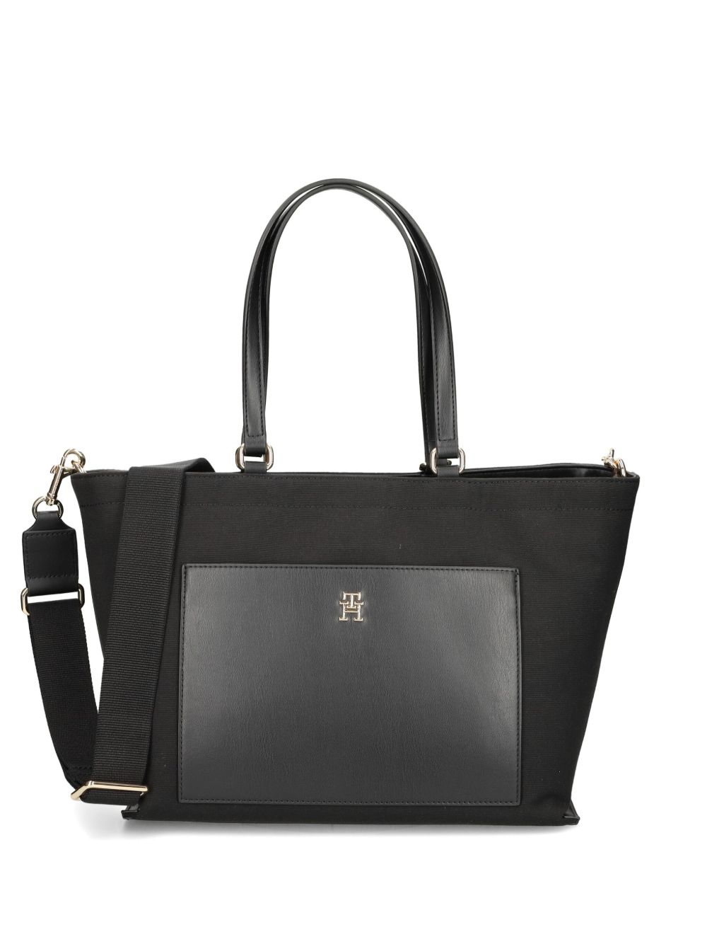Tommy Hilfiger logo手提包 - 黑色