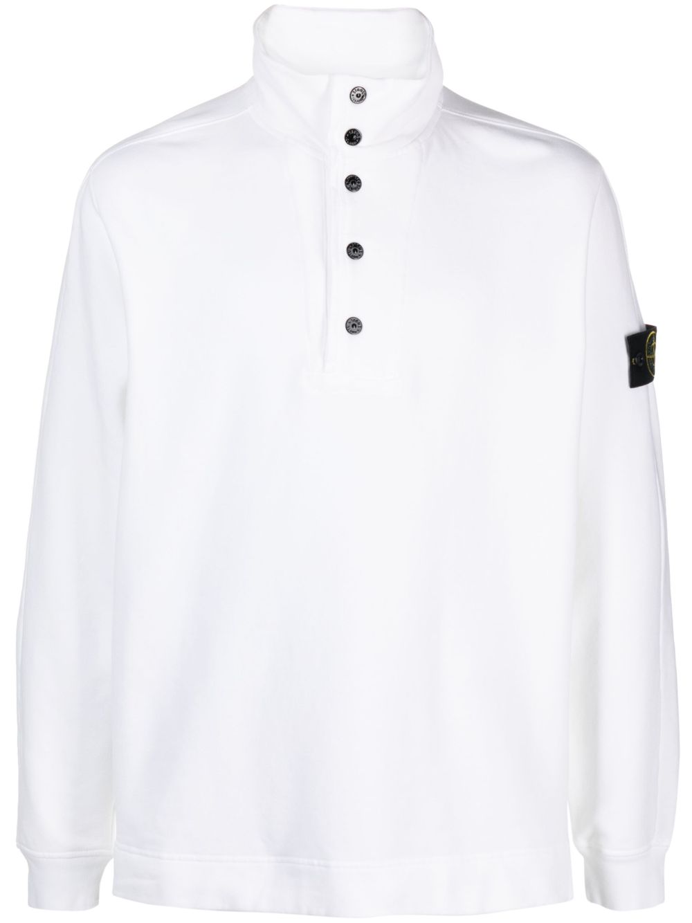 Stone Island 罗盘贴花平纹针织卫衣 - 白色