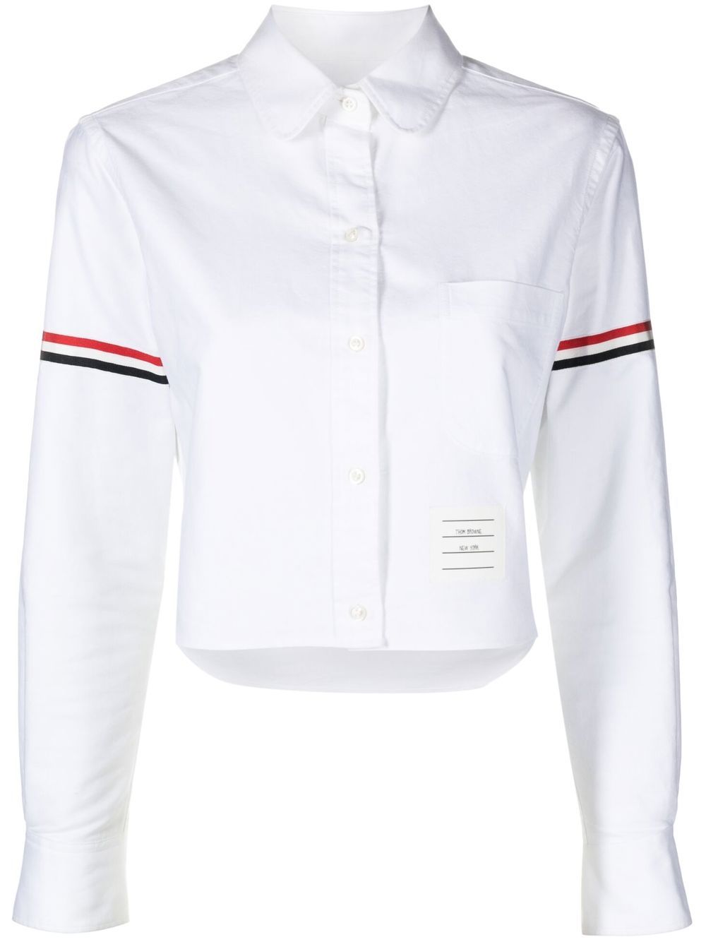 Thom Browne 短款棉衬衫 - 白色
