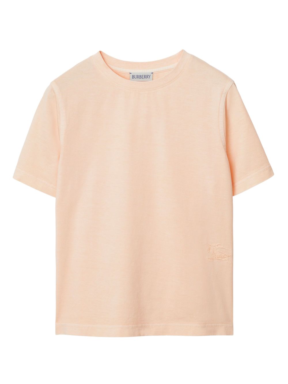 Burberry Kids EKD logo刺绣棉T恤 - 橘色