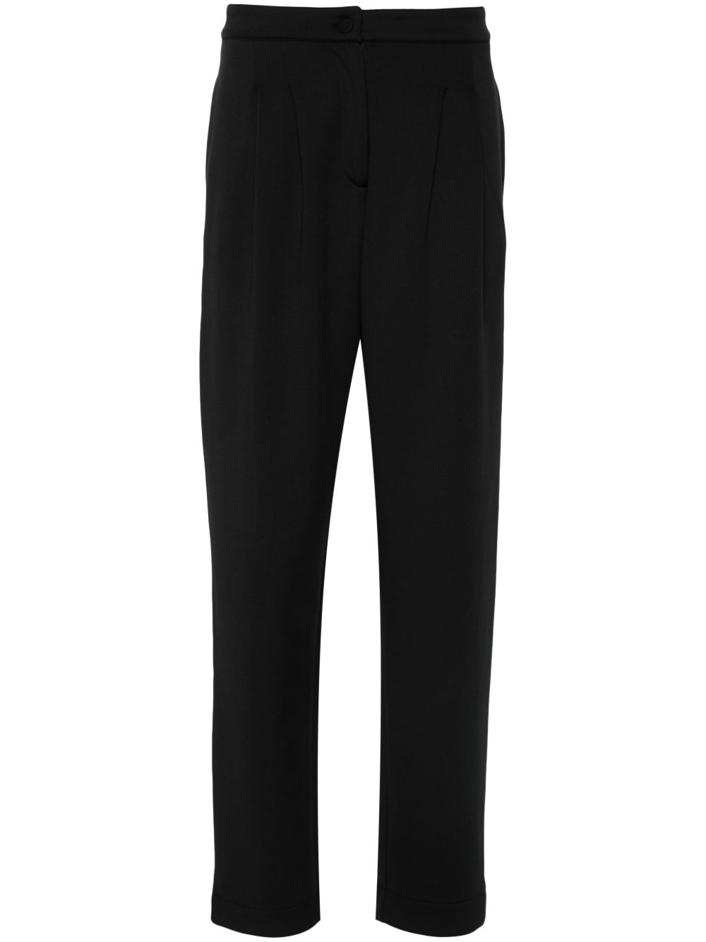 Emporio Armani 褶饰细节长裤 - 黑色