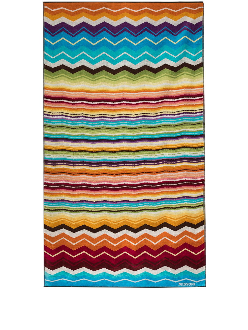 Missoni Home Hugo z字形图案沙滩毛巾 - 蓝色