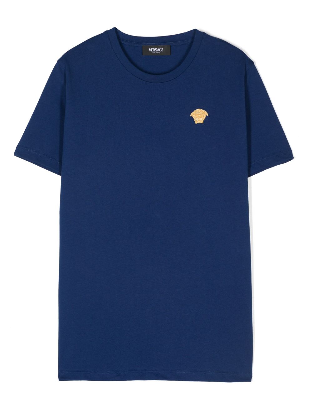 Versace Kids Medusa Head 刺绣T恤 - 蓝色