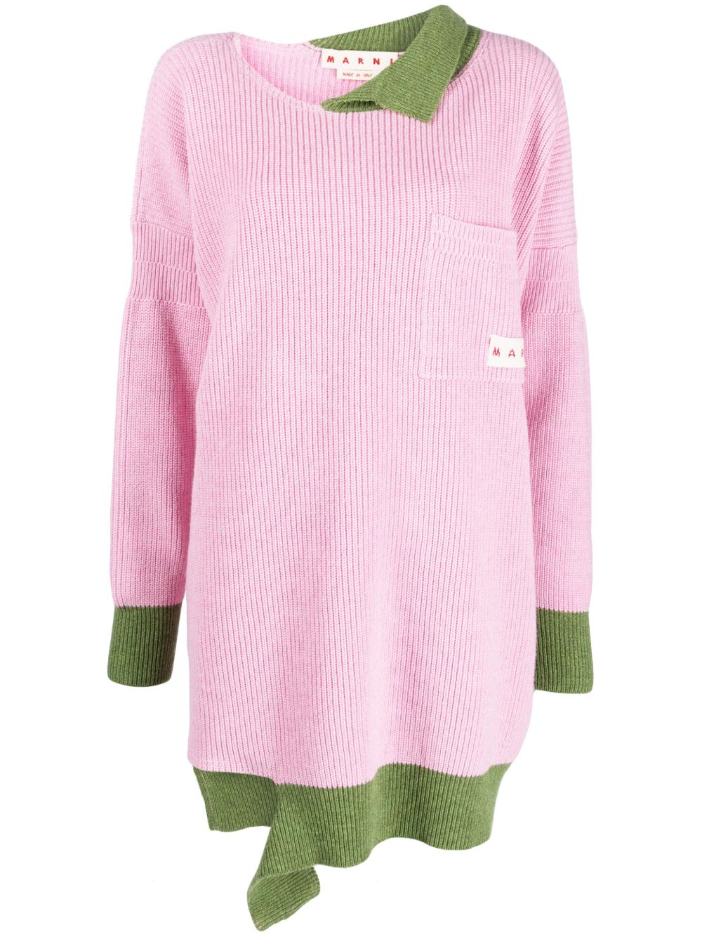 Marni Shetland 不对称毛衣 - 粉色