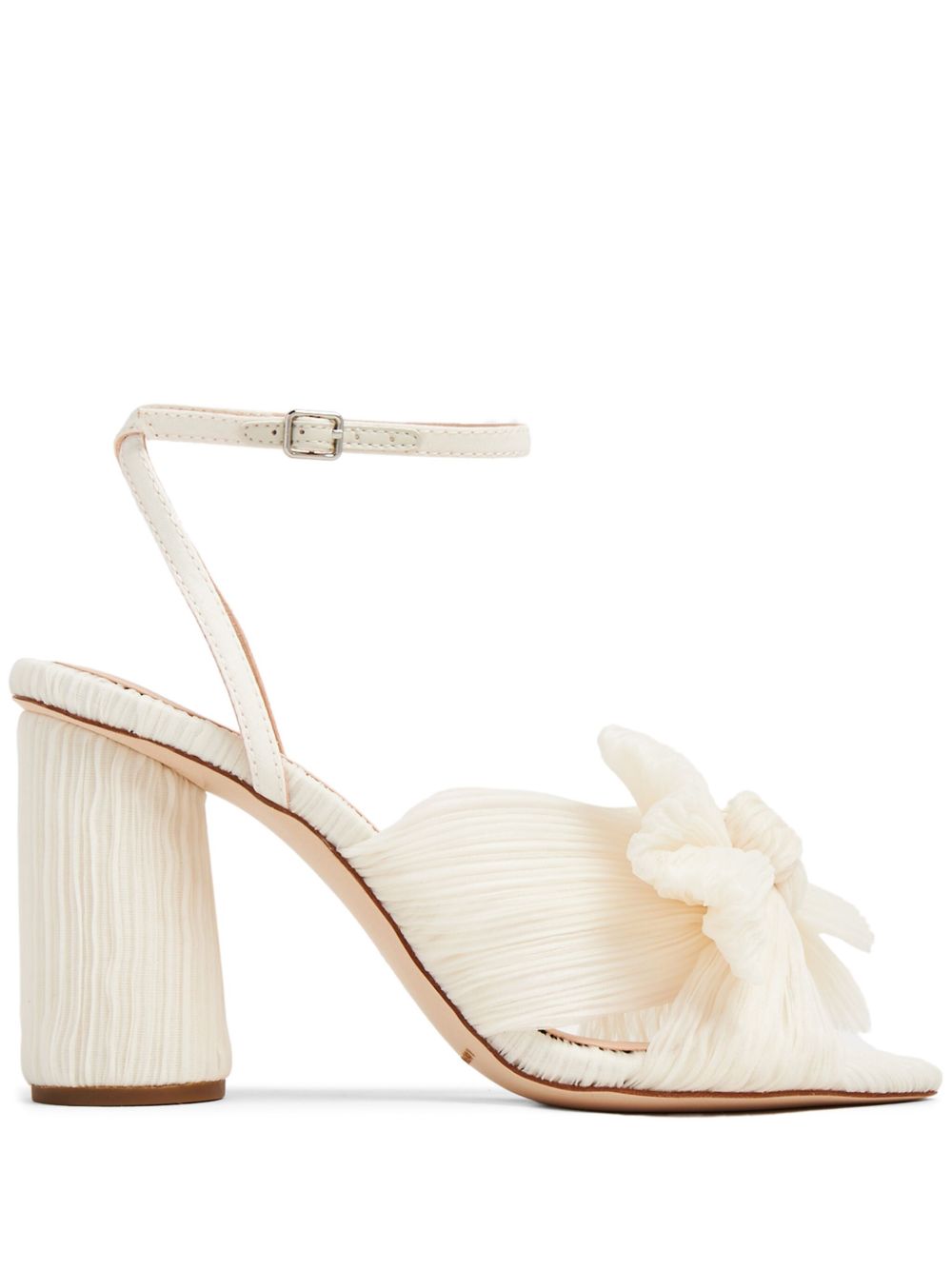 Loeffler Randall Camellia 蝴蝶结褶饰高跟凉鞋 - 中性色