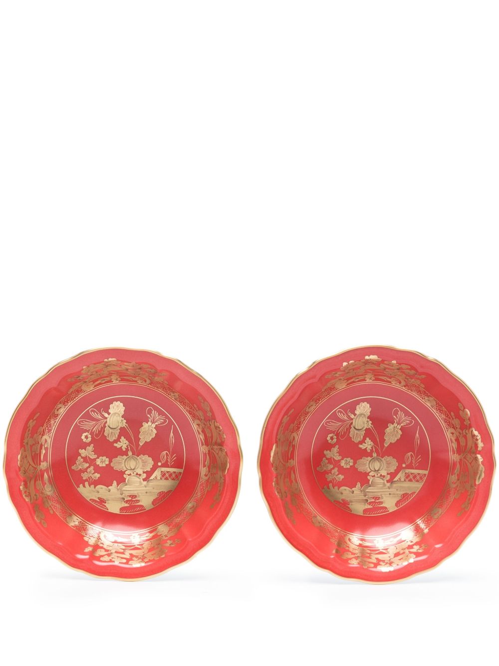GINORI 1735 Oriente Italiano Rubrum 陶瓷盘（两件装） - 红色