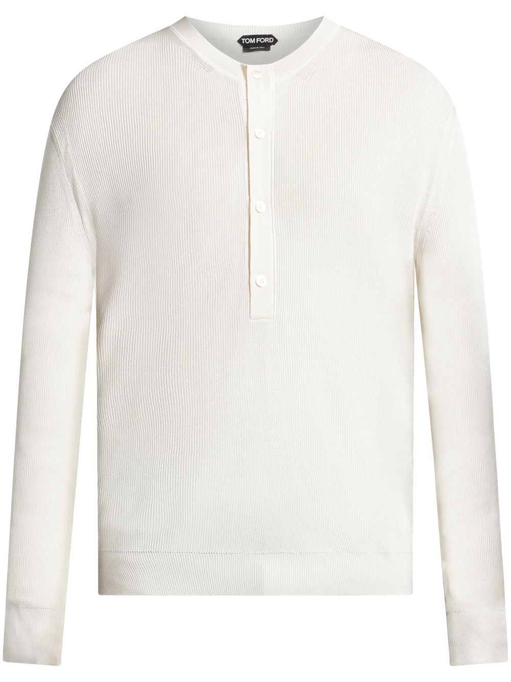 TOM FORD Henley 圆领毛衣 - 白色