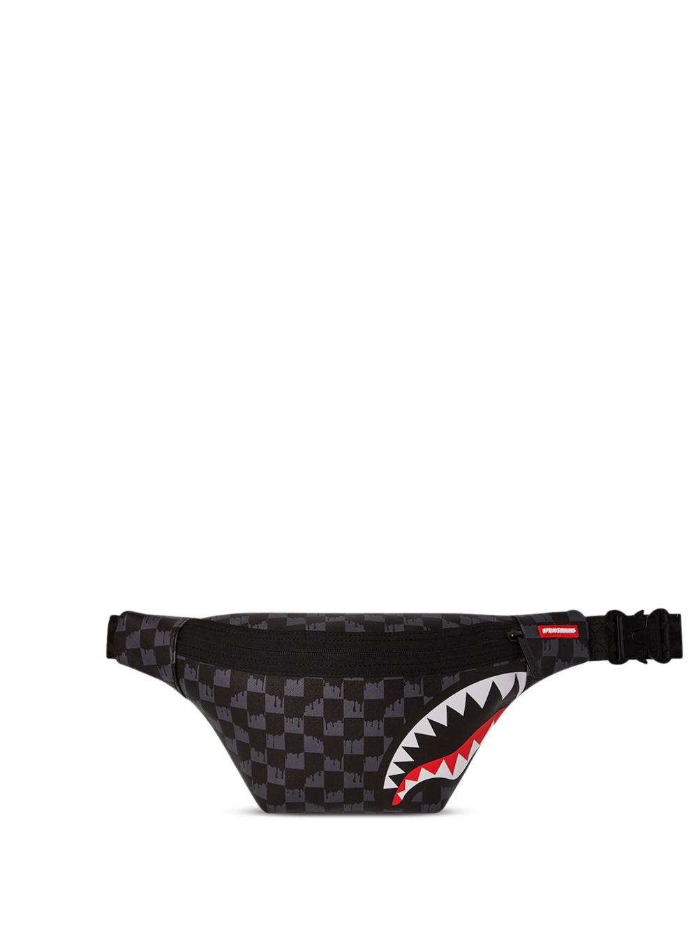 sprayground kid Drip Check Shark 腰包 - 黑色