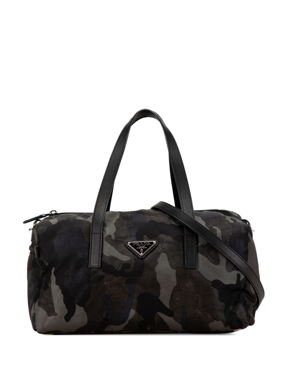 Prada Pre-Owned Tessuto Camouflage and Saffiano 斜挎包（2013-2023年典藏款） - 灰色