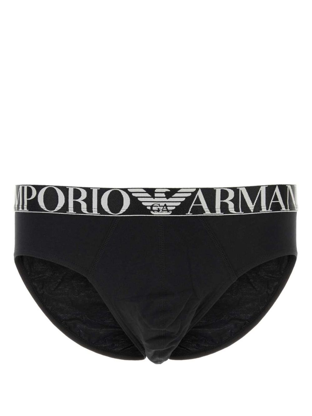 Emporio Armani logo腰边三角内裤（三件装） - 黑色