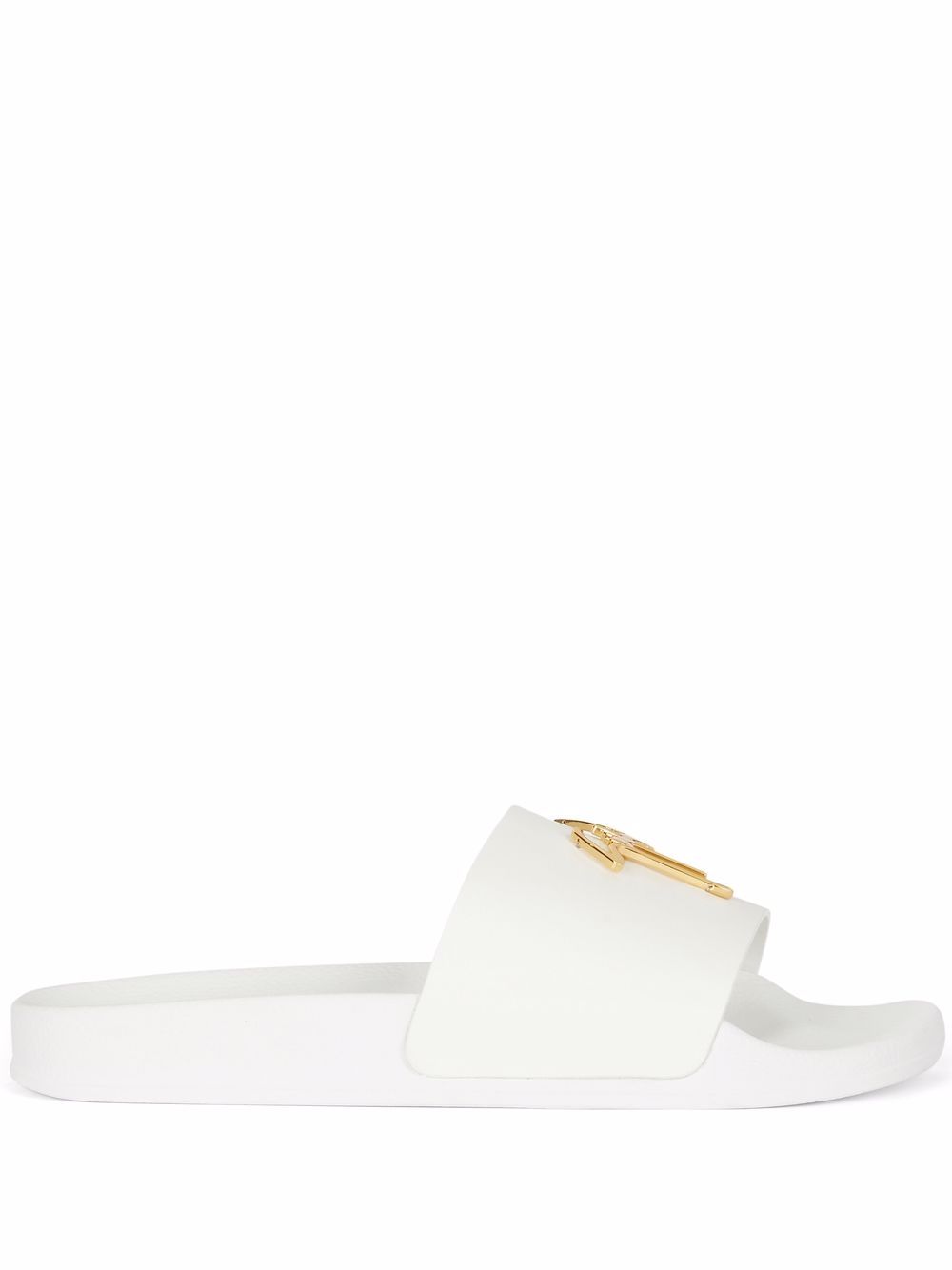 Giuseppe Zanotti Brett logo标牌拖鞋 - 白色