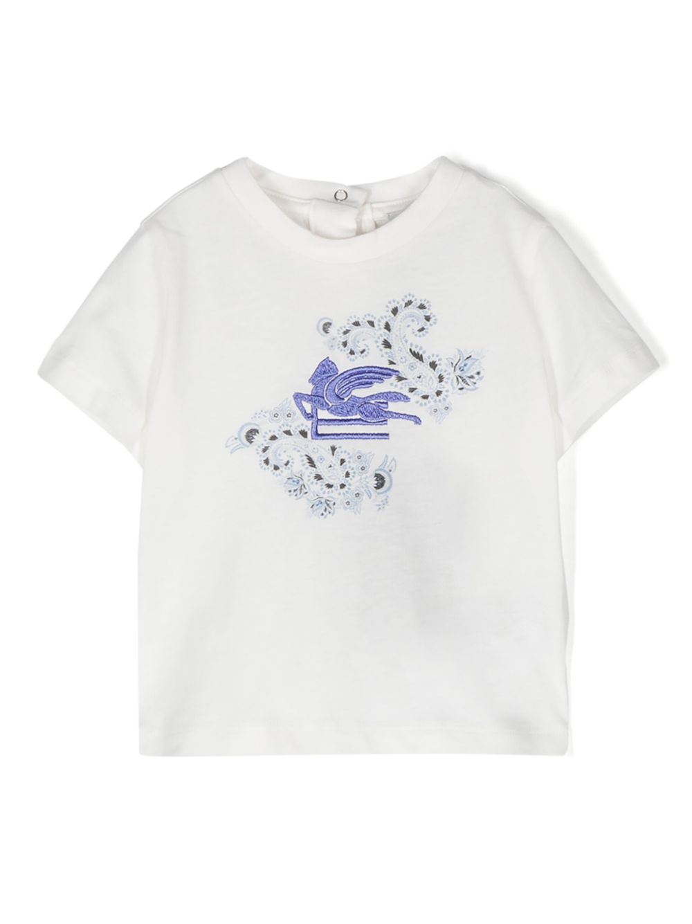 ETRO KIDS Pegaso 图案棉T恤 - 白色