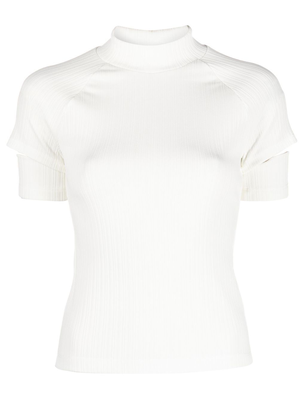 Helmut Lang 罗纹镂空衣袖上衣 - 白色