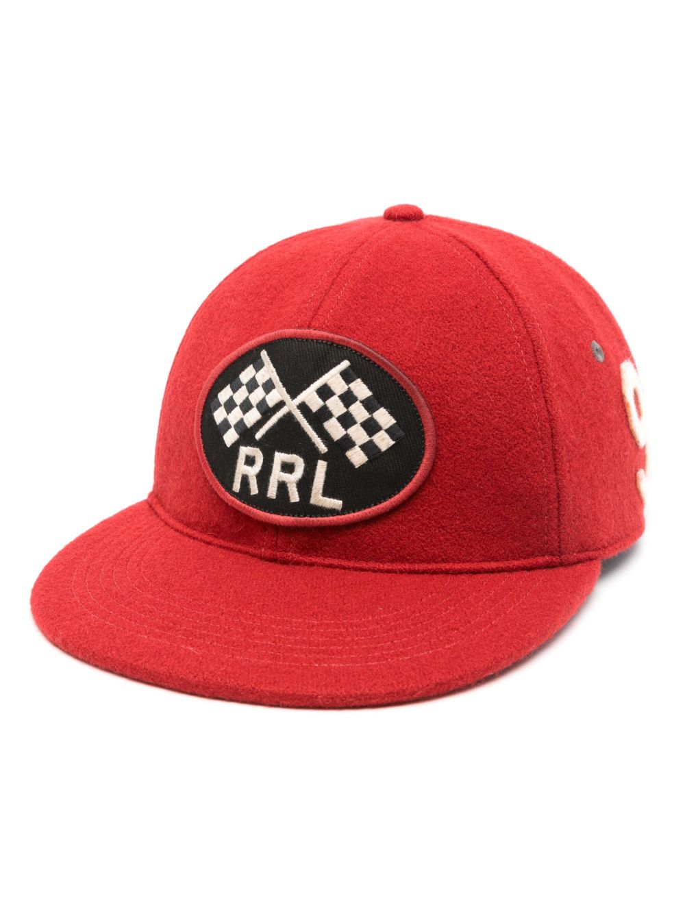 Ralph Lauren RRL logo贴花毛毡棒球帽 - 红色